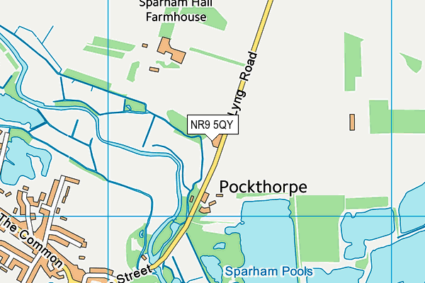 NR9 5QY map - OS VectorMap District (Ordnance Survey) NR9 5QY map - OS VectorMap District (Ordnance Survey)