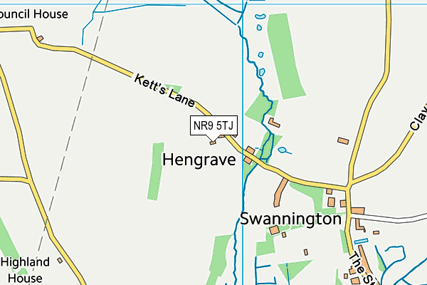 NR9 5TJ map - OS VectorMap District (Ordnance Survey)