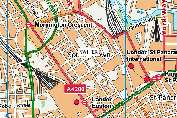 NW1 1ER map - OS VectorMap District (Ordnance Survey) NW1 1ER map - OS VectorMap District (Ordnance Survey)