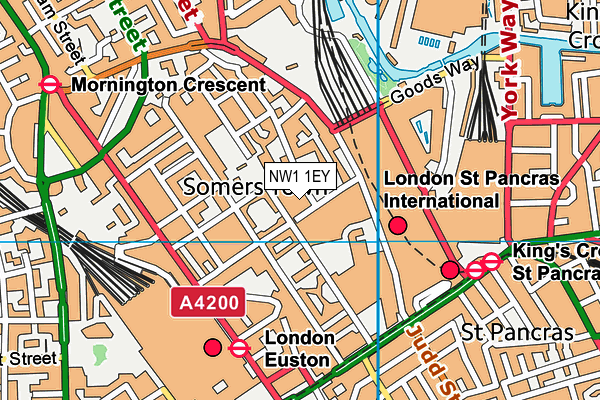 NW1 1EY map - OS VectorMap District (Ordnance Survey) NW1 1EY map - OS VectorMap District (Ordnance Survey)