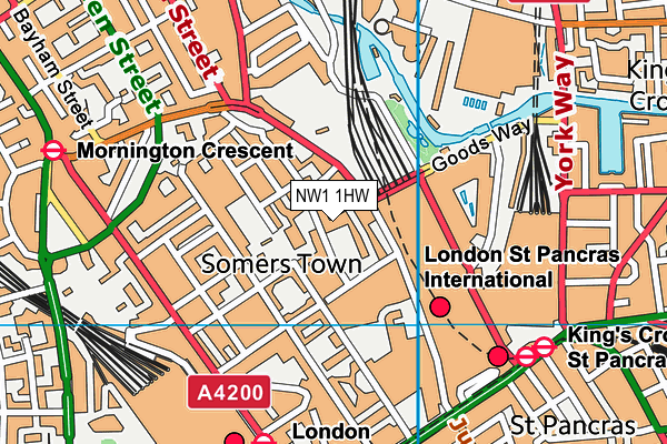 NW1 1HW map - OS VectorMap District (Ordnance Survey)