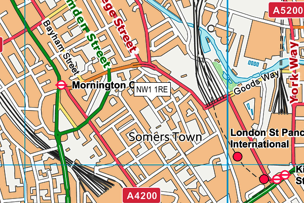NW1 1RE map - OS VectorMap District (Ordnance Survey) NW1 1RE map - OS VectorMap District (Ordnance Survey)