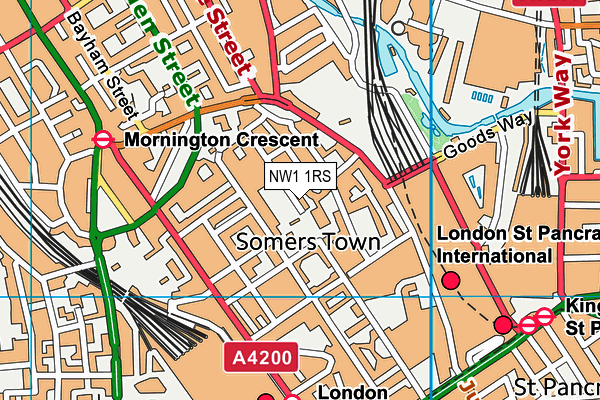 NW1 1RS map - OS VectorMap District (Ordnance Survey) NW1 1RS map - OS VectorMap District (Ordnance Survey)