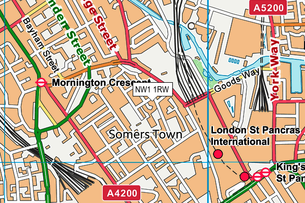 NW1 1RW map - OS VectorMap District (Ordnance Survey)