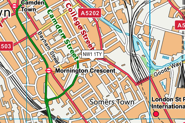 NW1 1TY map - OS VectorMap District (Ordnance Survey) NW1 1TY map - OS VectorMap District (Ordnance Survey)