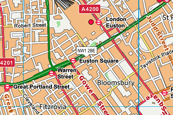 NW1 2BE map - OS VectorMap District (Ordnance Survey) NW1 2BE map - OS VectorMap District (Ordnance Survey)