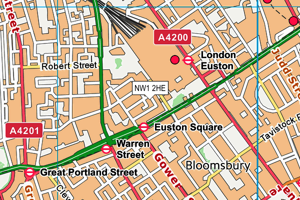 NW1 2HE map - OS VectorMap District (Ordnance Survey) NW1 2HE map - OS VectorMap District (Ordnance Survey)