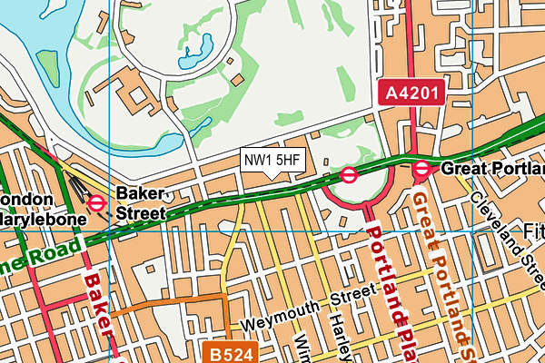 NW1 5HF map - OS VectorMap District (Ordnance Survey)