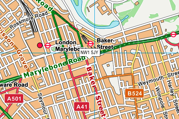 NW1 5JY map - OS VectorMap District (Ordnance Survey)