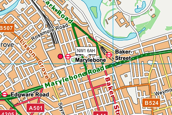 NW1 6AH map - OS VectorMap District (Ordnance Survey)