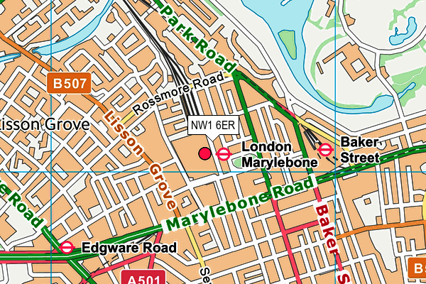 NW1 6ER map - OS VectorMap District (Ordnance Survey)