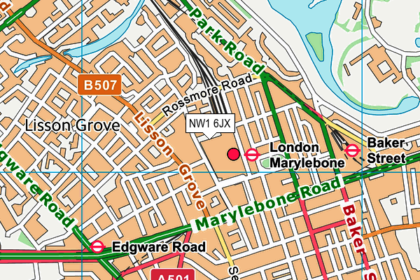 NW1 6JX map - OS VectorMap District (Ordnance Survey)