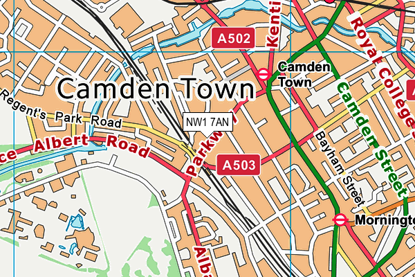 NW1 7AN map - OS VectorMap District (Ordnance Survey)