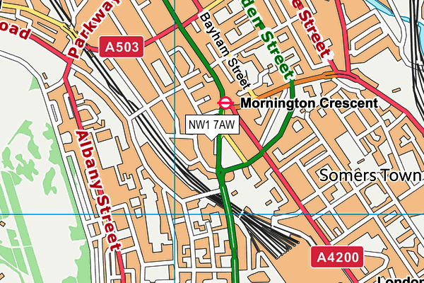 NW1 7AW map - OS VectorMap District (Ordnance Survey)
