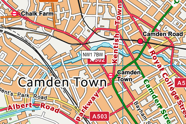 NW1 7BW map - OS VectorMap District (Ordnance Survey) NW1 7BW map - OS VectorMap District (Ordnance Survey)