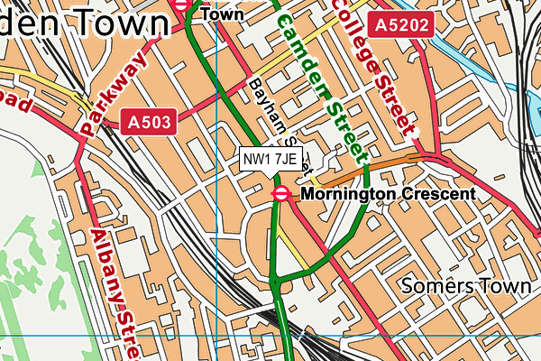 NW1 7JE map - OS VectorMap District (Ordnance Survey)