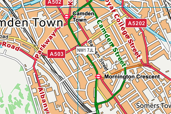 NW1 7JL map - OS VectorMap District (Ordnance Survey)