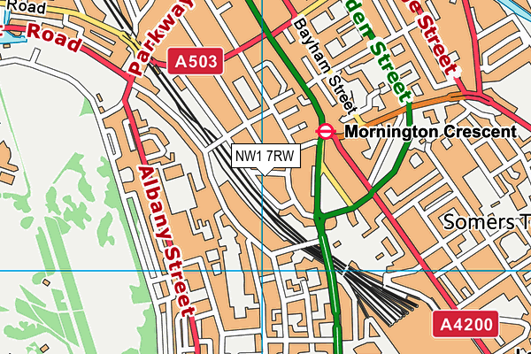 NW1 7RW map - OS VectorMap District (Ordnance Survey) NW1 7RW map - OS VectorMap District (Ordnance Survey)