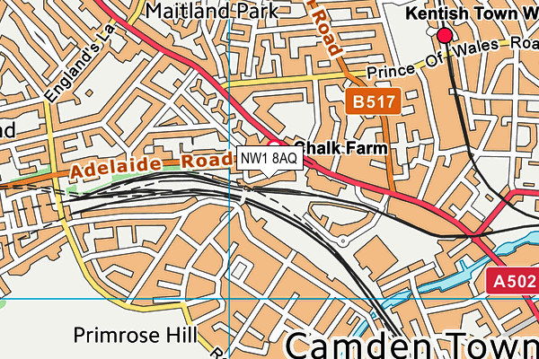 NW1 8AQ map - OS VectorMap District (Ordnance Survey)