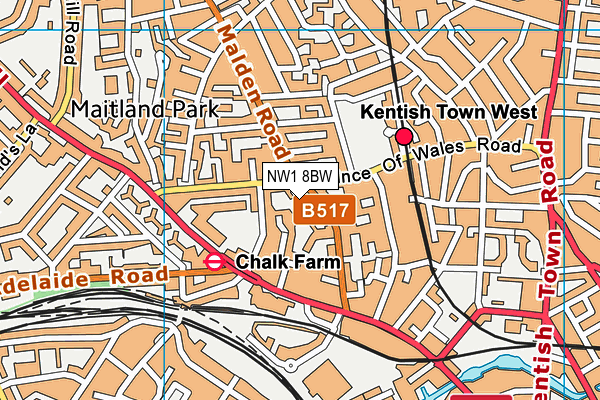 NW1 8BW map - OS VectorMap District (Ordnance Survey)