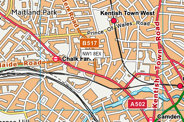 NW1 8EX map - OS VectorMap District (Ordnance Survey) NW1 8EX map - OS VectorMap District (Ordnance Survey)
