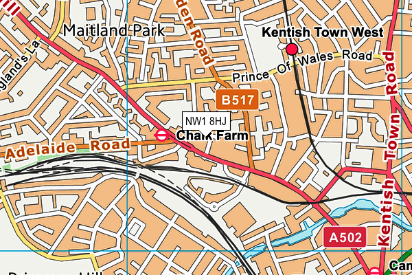 NW1 8HJ map - OS VectorMap District (Ordnance Survey)