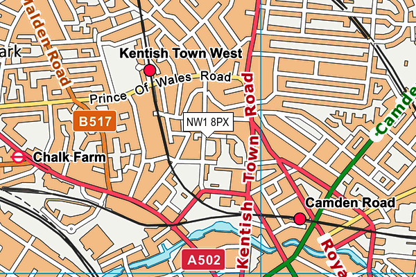 NW1 8PX map - OS VectorMap District (Ordnance Survey) NW1 8PX map - OS VectorMap District (Ordnance Survey)