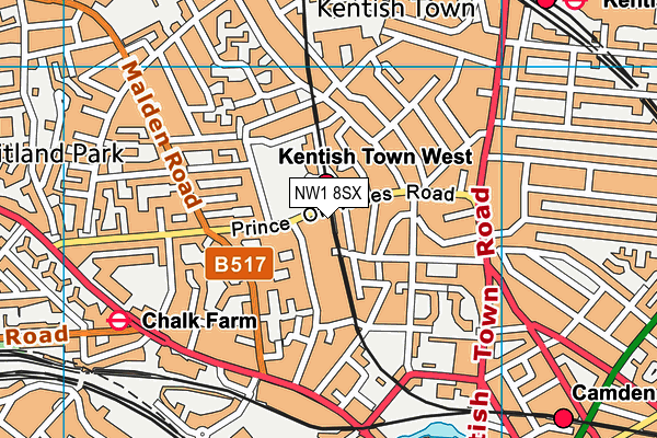 NW1 8SX map - OS VectorMap District (Ordnance Survey)