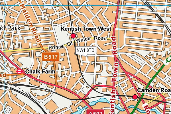 NW1 8TD map - OS VectorMap District (Ordnance Survey)
