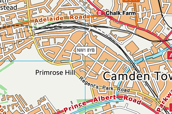 NW1 8YB map - OS VectorMap District (Ordnance Survey) NW1 8YB map - OS VectorMap District (Ordnance Survey)