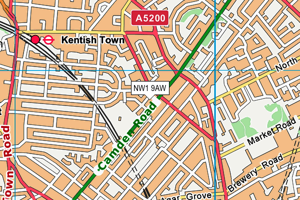 NW1 9AW map - OS VectorMap District (Ordnance Survey)
