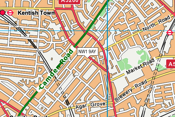 NW1 9AY map - OS VectorMap District (Ordnance Survey)