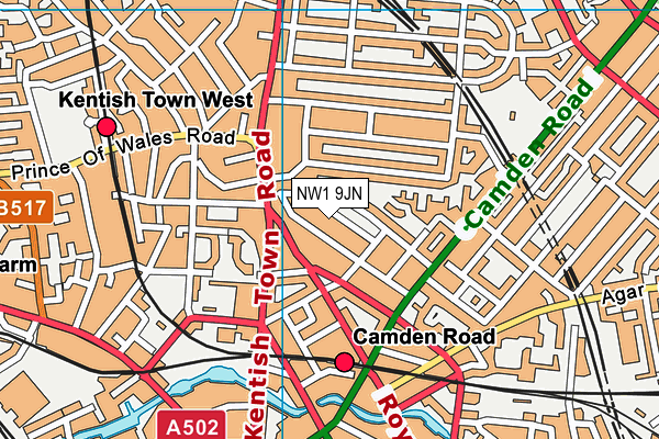 NW1 9JN map - OS VectorMap District (Ordnance Survey)