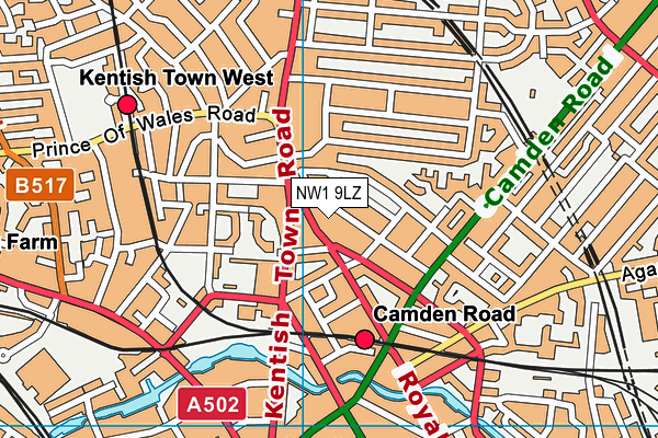 NW1 9LZ map - OS VectorMap District (Ordnance Survey)