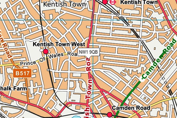 NW1 9QB map - OS VectorMap District (Ordnance Survey) NW1 9QB map - OS VectorMap District (Ordnance Survey)