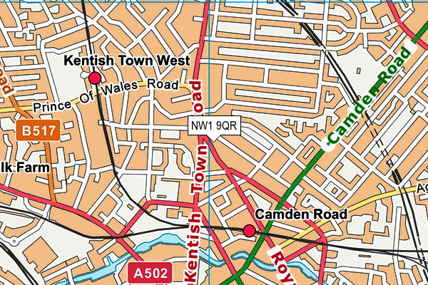 NW1 9QR map - OS VectorMap District (Ordnance Survey) NW1 9QR map - OS VectorMap District (Ordnance Survey)