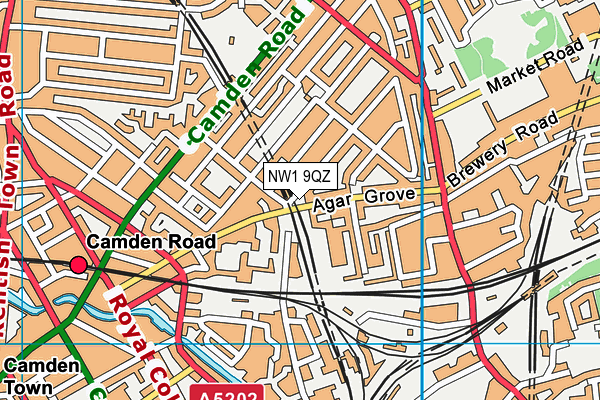 NW1 9QZ map - OS VectorMap District (Ordnance Survey) NW1 9QZ map - OS VectorMap District (Ordnance Survey)