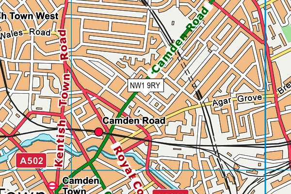 NW1 9RY map - OS VectorMap District (Ordnance Survey)