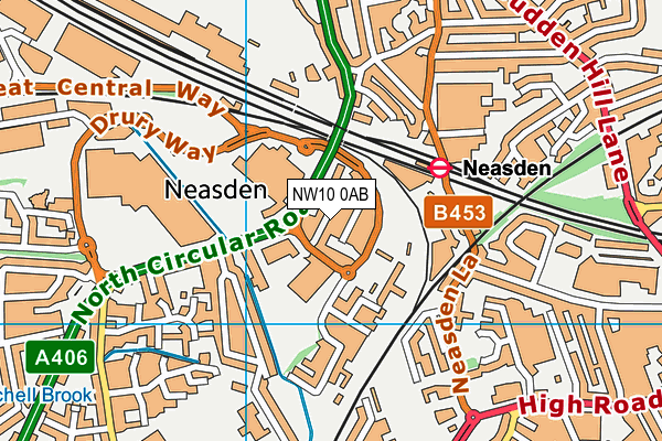 NW10 0AB map - OS VectorMap District (Ordnance Survey) NW10 0AB map - OS VectorMap District (Ordnance Survey)