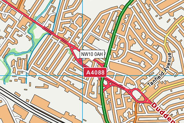 NW10 0AH map - OS VectorMap District (Ordnance Survey)