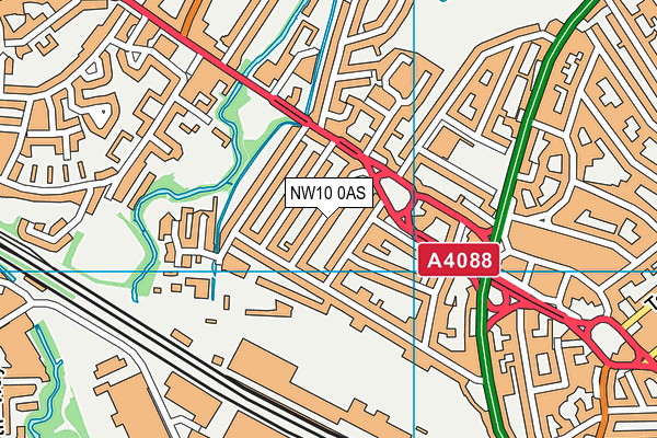 NW10 0AS map - OS VectorMap District (Ordnance Survey)