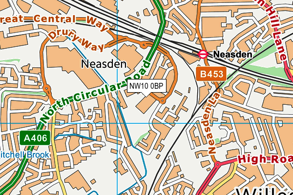 NW10 0BP map - OS VectorMap District (Ordnance Survey)