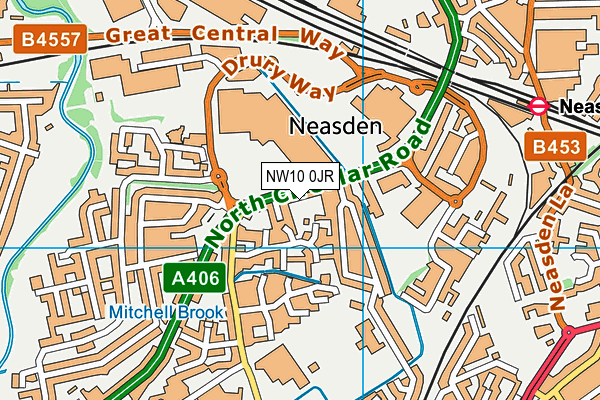 NW10 0JR map - OS VectorMap District (Ordnance Survey) NW10 0JR map - OS VectorMap District (Ordnance Survey)
