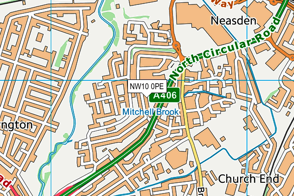 NW10 0PE map - OS VectorMap District (Ordnance Survey) NW10 0PE map - OS VectorMap District (Ordnance Survey)