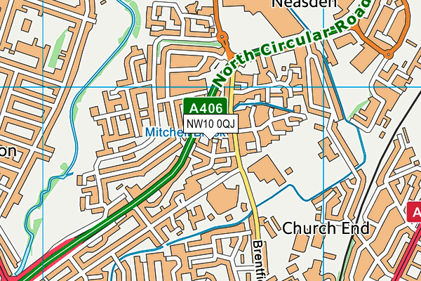 NW10 0QJ map - OS VectorMap District (Ordnance Survey) NW10 0QJ map - OS VectorMap District (Ordnance Survey)