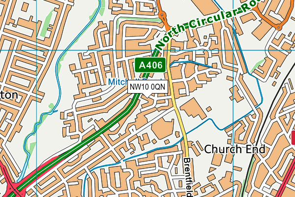 NW10 0QN map - OS VectorMap District (Ordnance Survey) NW10 0QN map - OS VectorMap District (Ordnance Survey)
