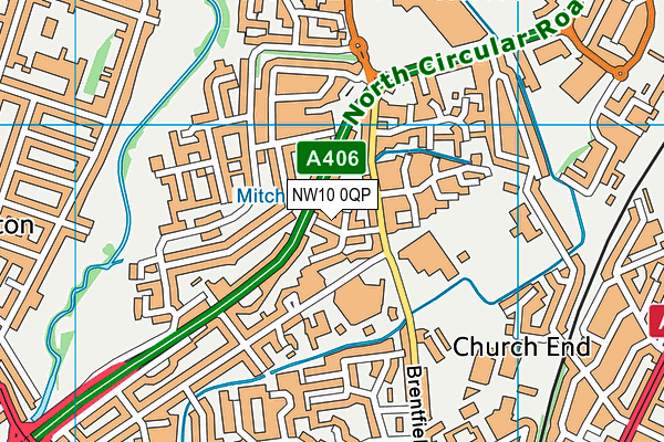 NW10 0QP map - OS VectorMap District (Ordnance Survey)