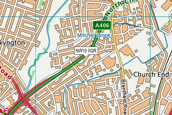 NW10 0QR map - OS VectorMap District (Ordnance Survey)