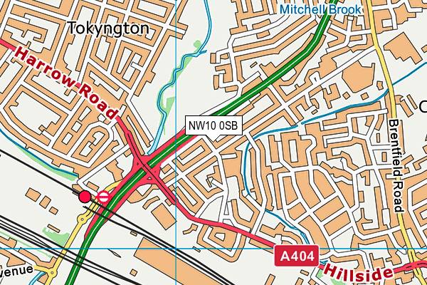 NW10 0SB map - OS VectorMap District (Ordnance Survey) NW10 0SB map - OS VectorMap District (Ordnance Survey)
