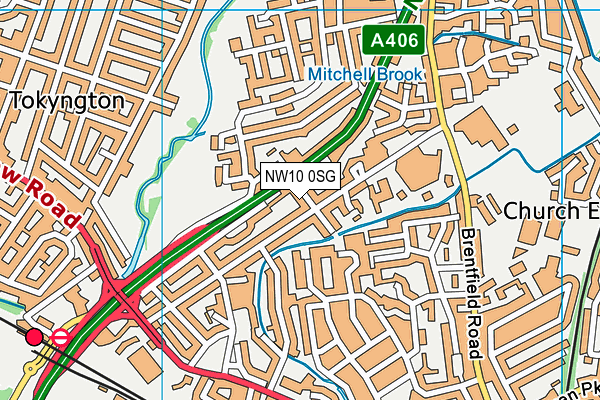 NW10 0SG map - OS VectorMap District (Ordnance Survey)